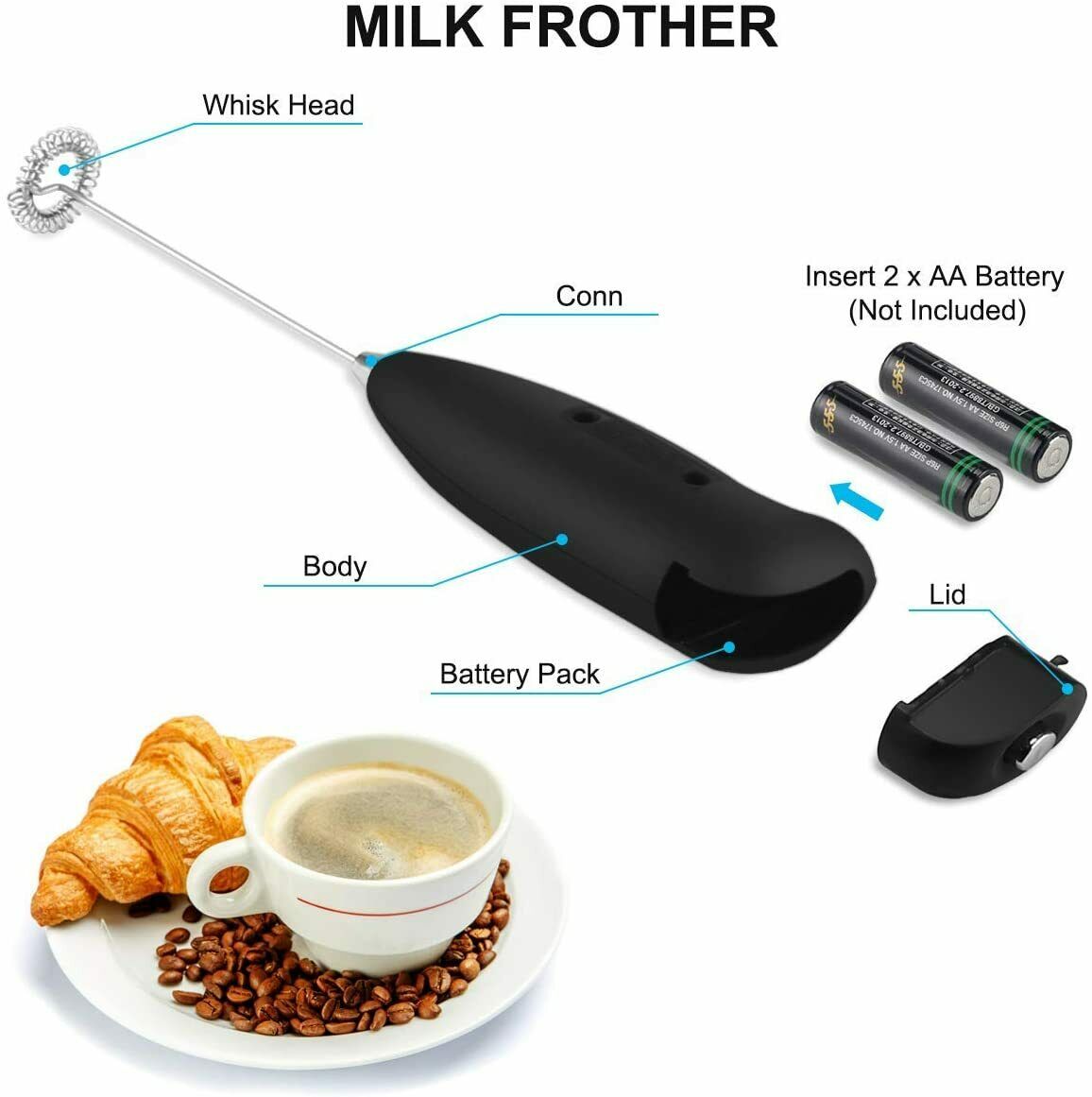 Whip Up Perfect Drinks with the Electric Milk Frother: Coffee, Eggs, a - Kitchen And Dinning - Easemill